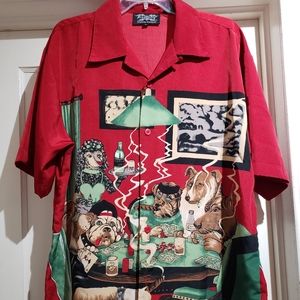 Men's Large Poker Dogs shirt